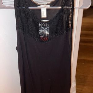 A black tank top with design